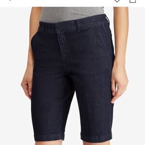 Lauren Ralph Lauren Women’s Stretch Dark Wash Denim Bermuda Shorts – Size 12